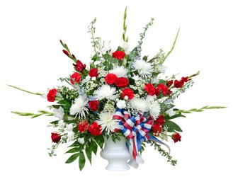 Patriotic Sympathy Arrangement from Scott's Flowers on the Square in Stephenville, TX